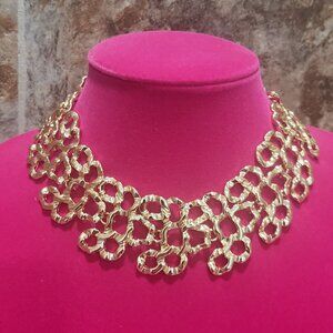 Park Lane  Coral Necklace Choker Gold Tone